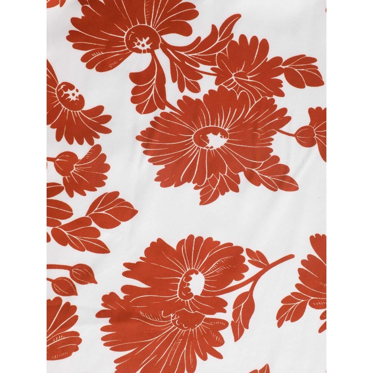 Plus Size Overlap Collar Floral Sleeveless Belted Dress Crimson Women Elegant Belted Overlap Collar Sleeveless Curvy BloomChic 10/M Product Image