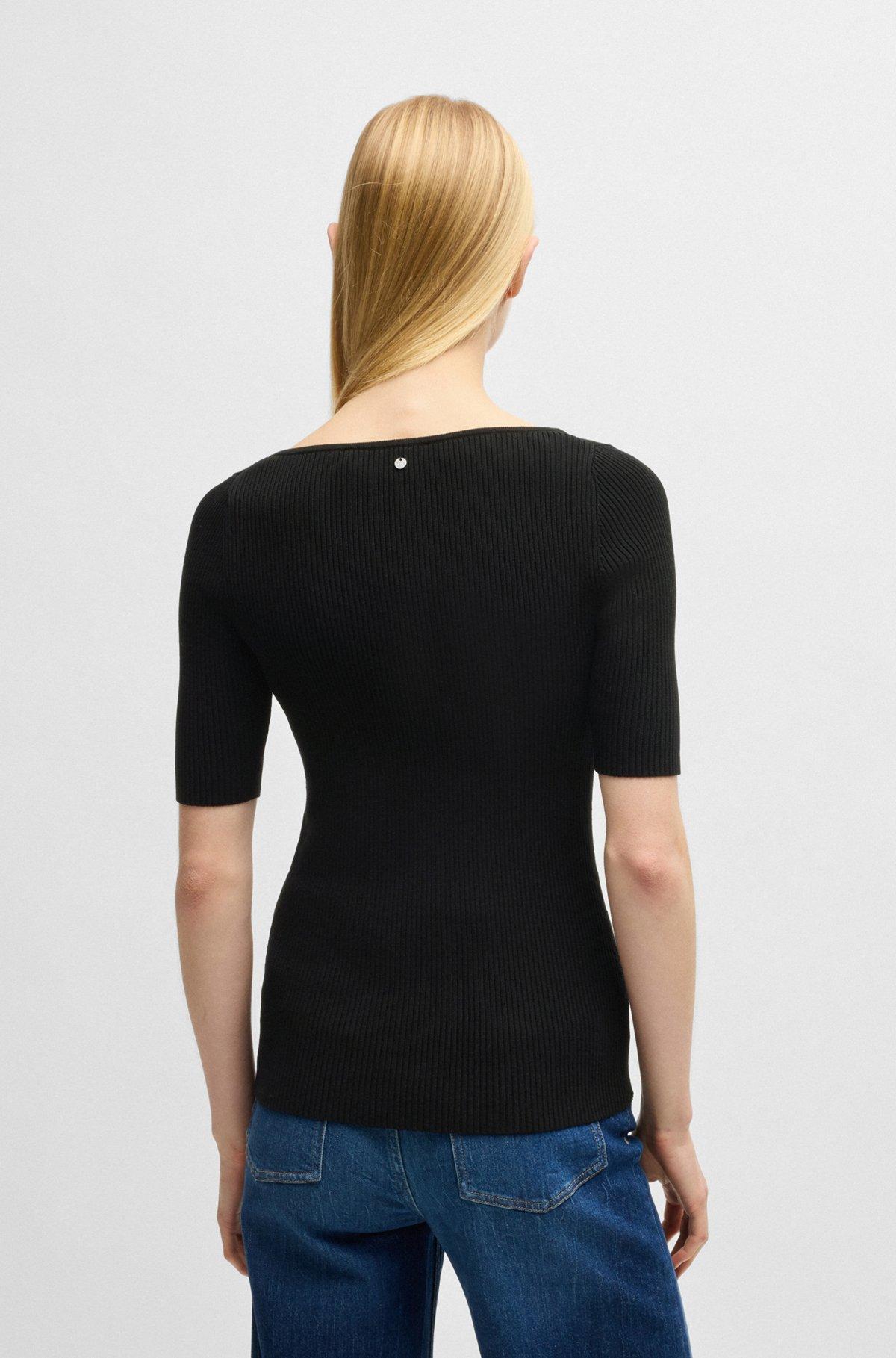 Knitted sweater with V neckline in slim fit Product Image