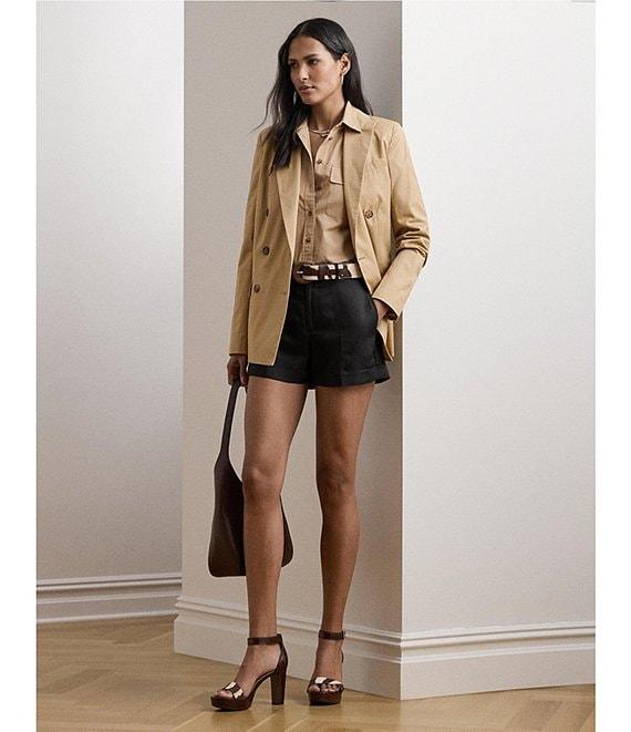 Lauren Ralph Lauren Double-Breasted Cotton Twill Blazer Product Image