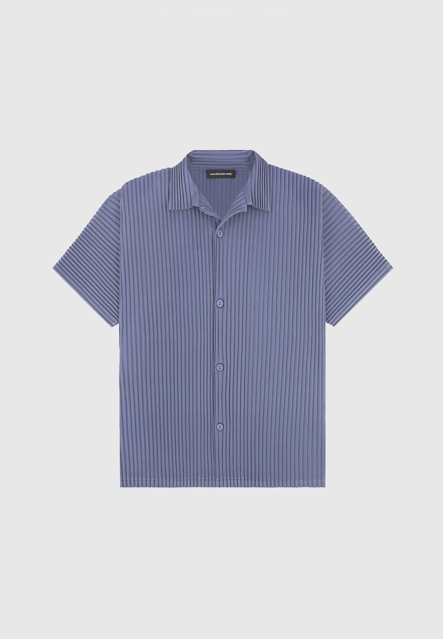 Pleated Shirt - Steel Blue Male Product Image