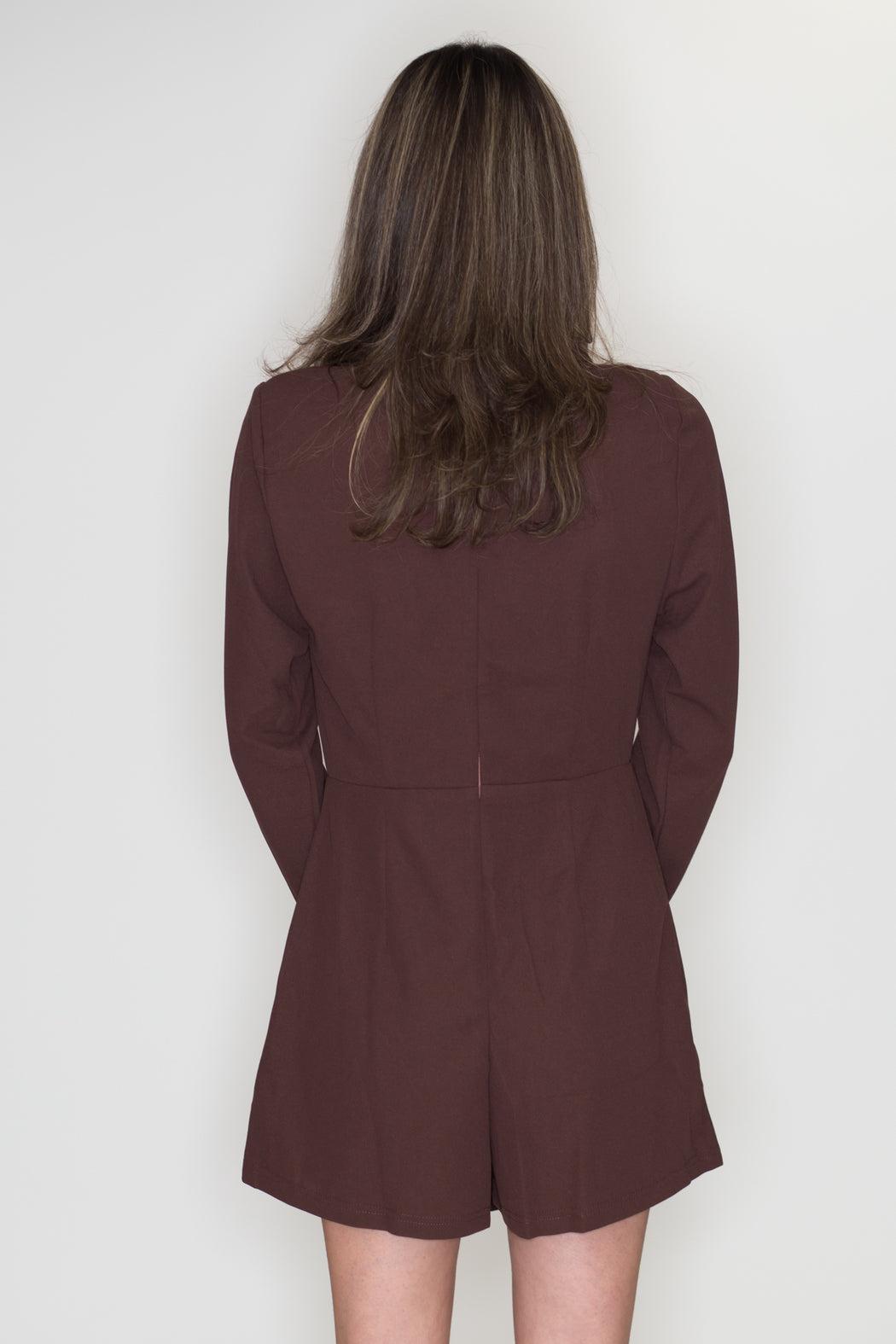 Button-Front Blazer Romper Product Image