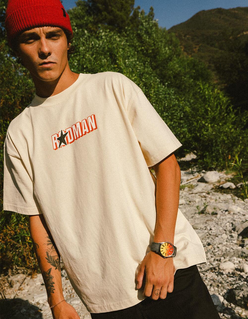 RODMAN Tabloid Mens Boxy Tee - CREAM Product Image