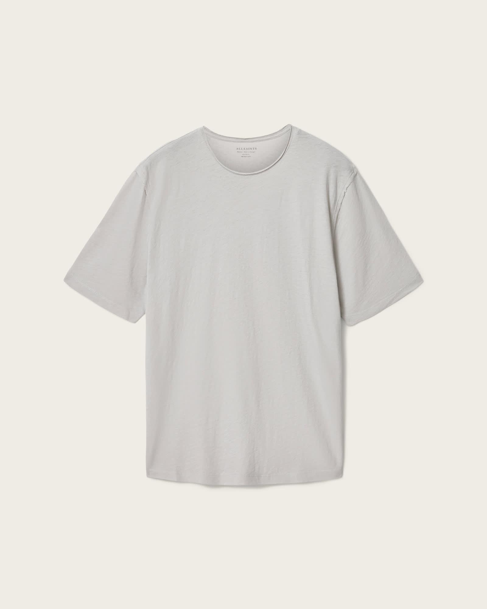 Figure Crew Neck Raw Edge T-Shirt Pebble Grey | ALLSAINTS US Product Image