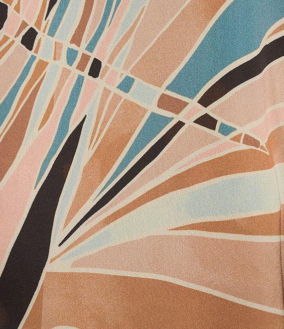 ELAN Coordinating Printed V-Neck Short Sleeve Top Product Image