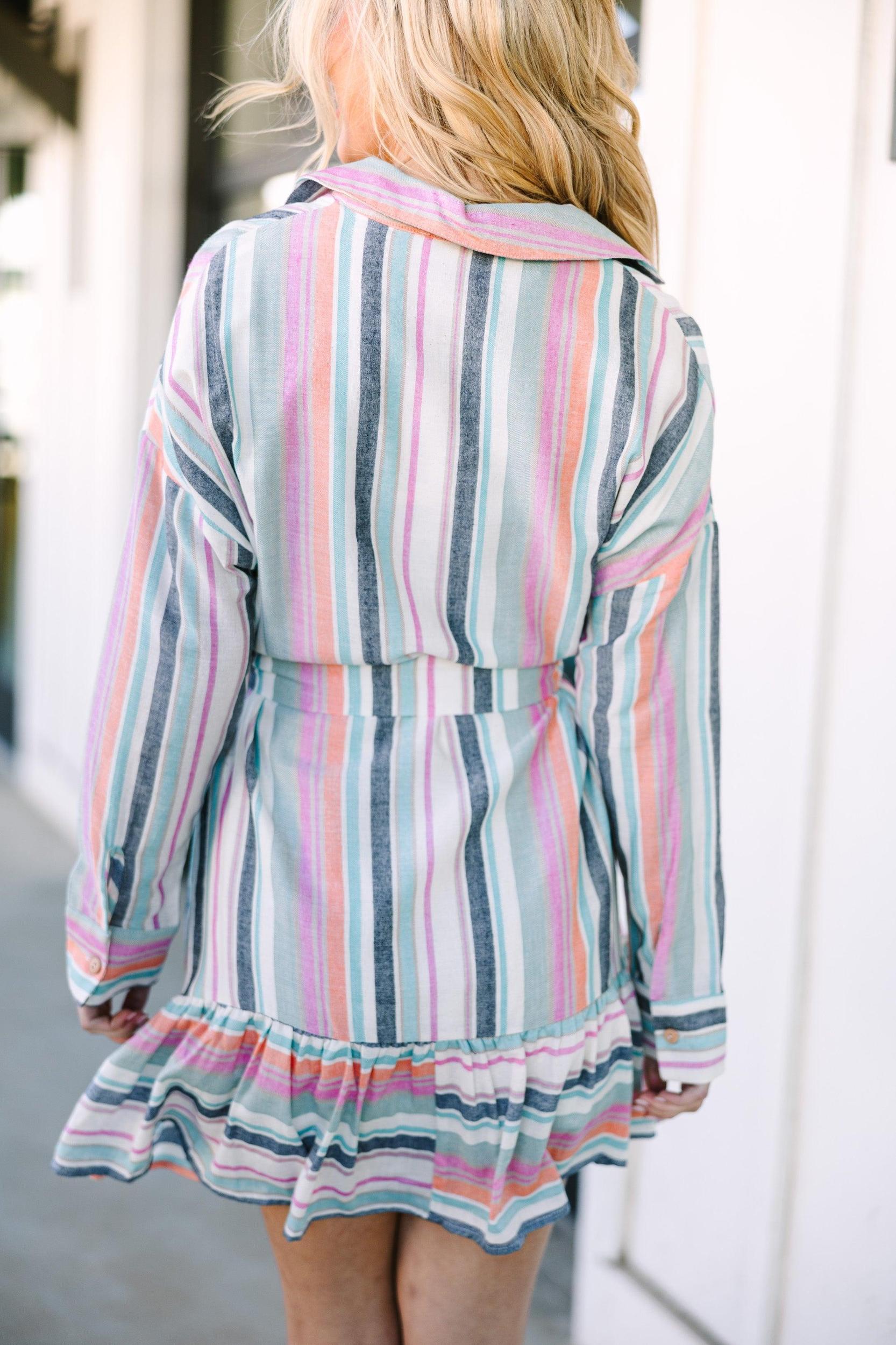 Best Of You Pink Striped Dress Female Product Image