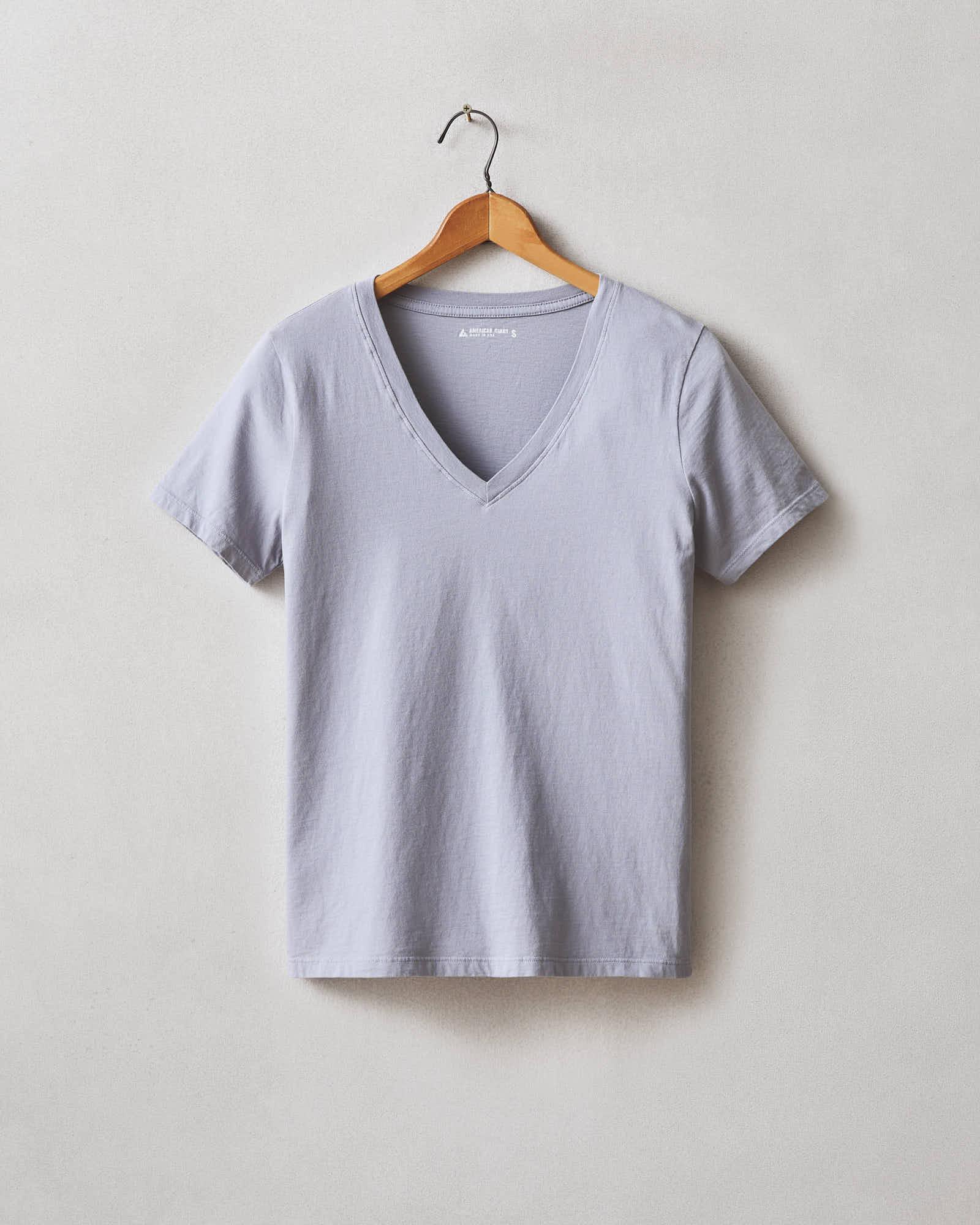 Women's Classic Cotton V-Neck Tee - Grey Lavender Female Product Image