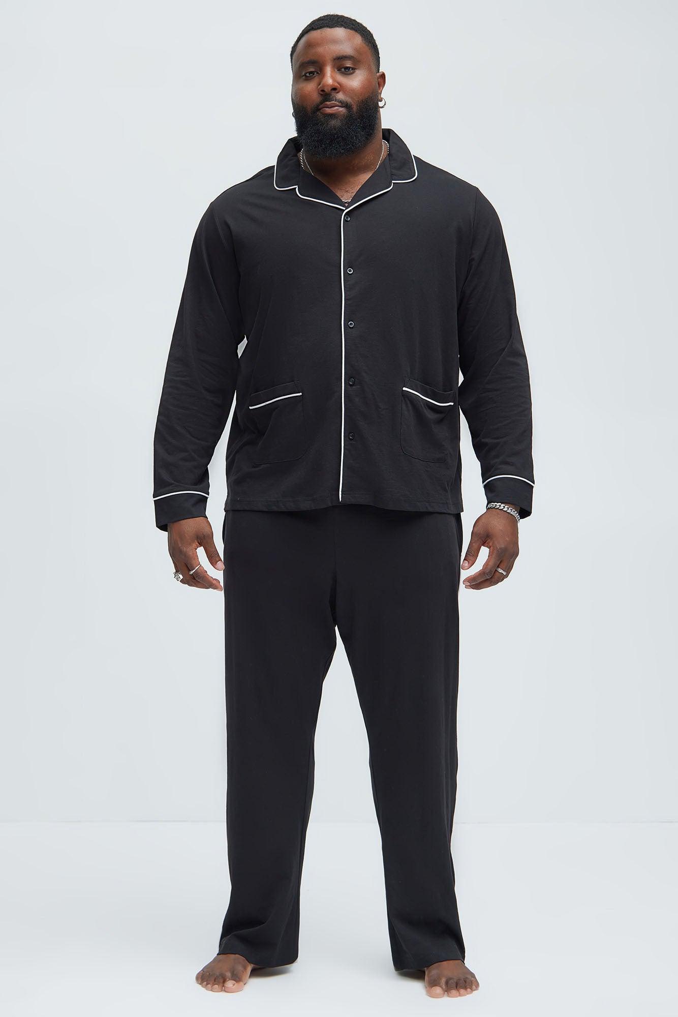 Modern Relaxed Pajama Long Sleeve - Black Product Image