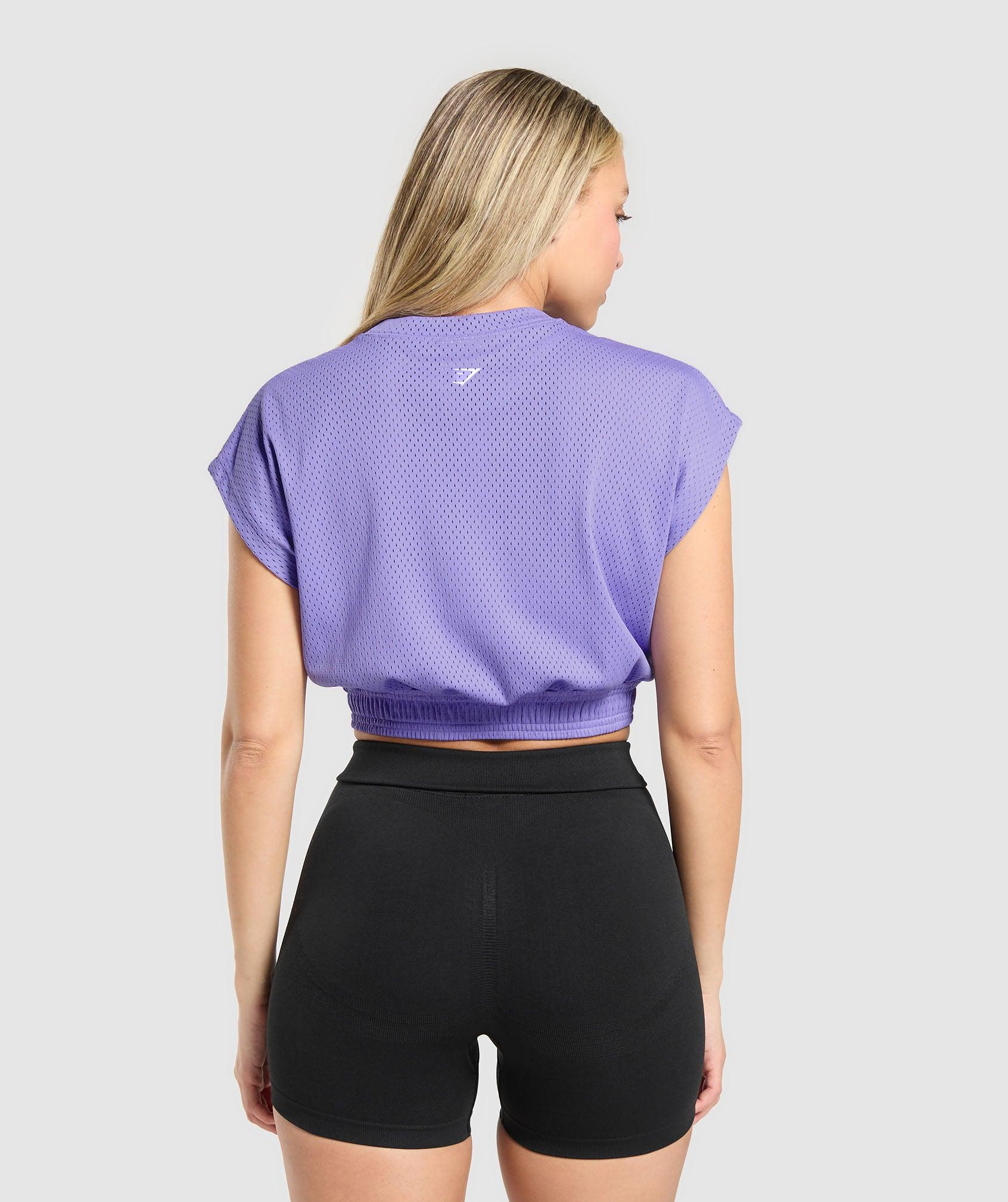 Mesh Graphic Crop Top Product Image
