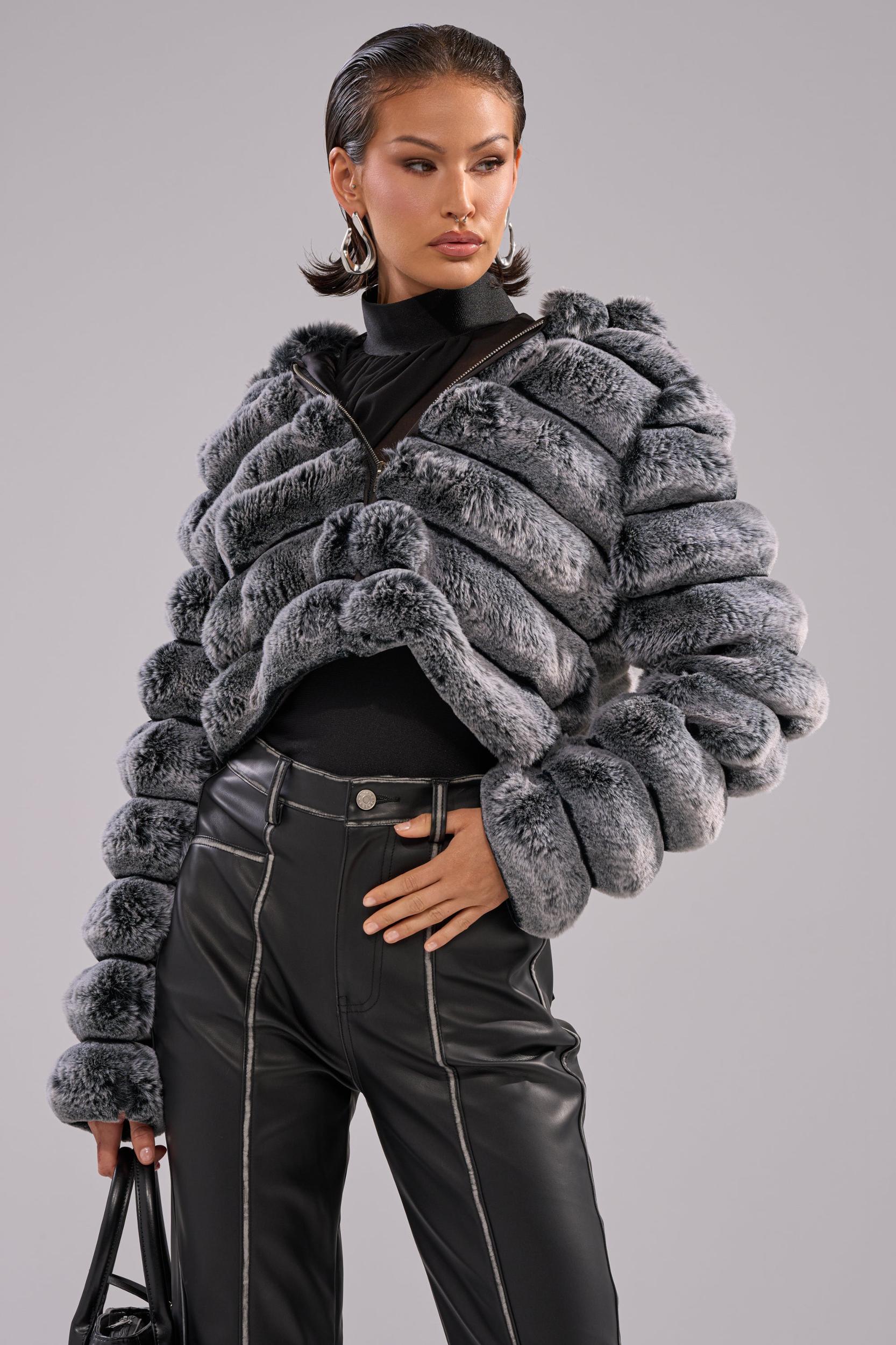 POPCORN FAUX FUR IN GREY Product Image