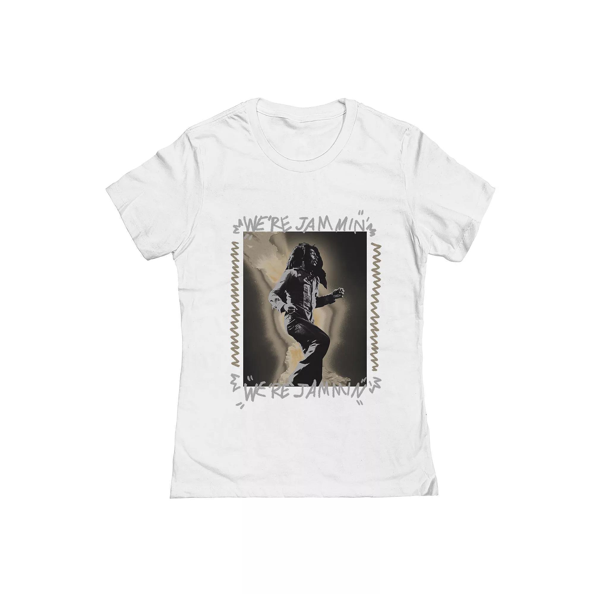 Junior's Bob Marley Were Jammin' Graphic Tee, Women's,  Product Image