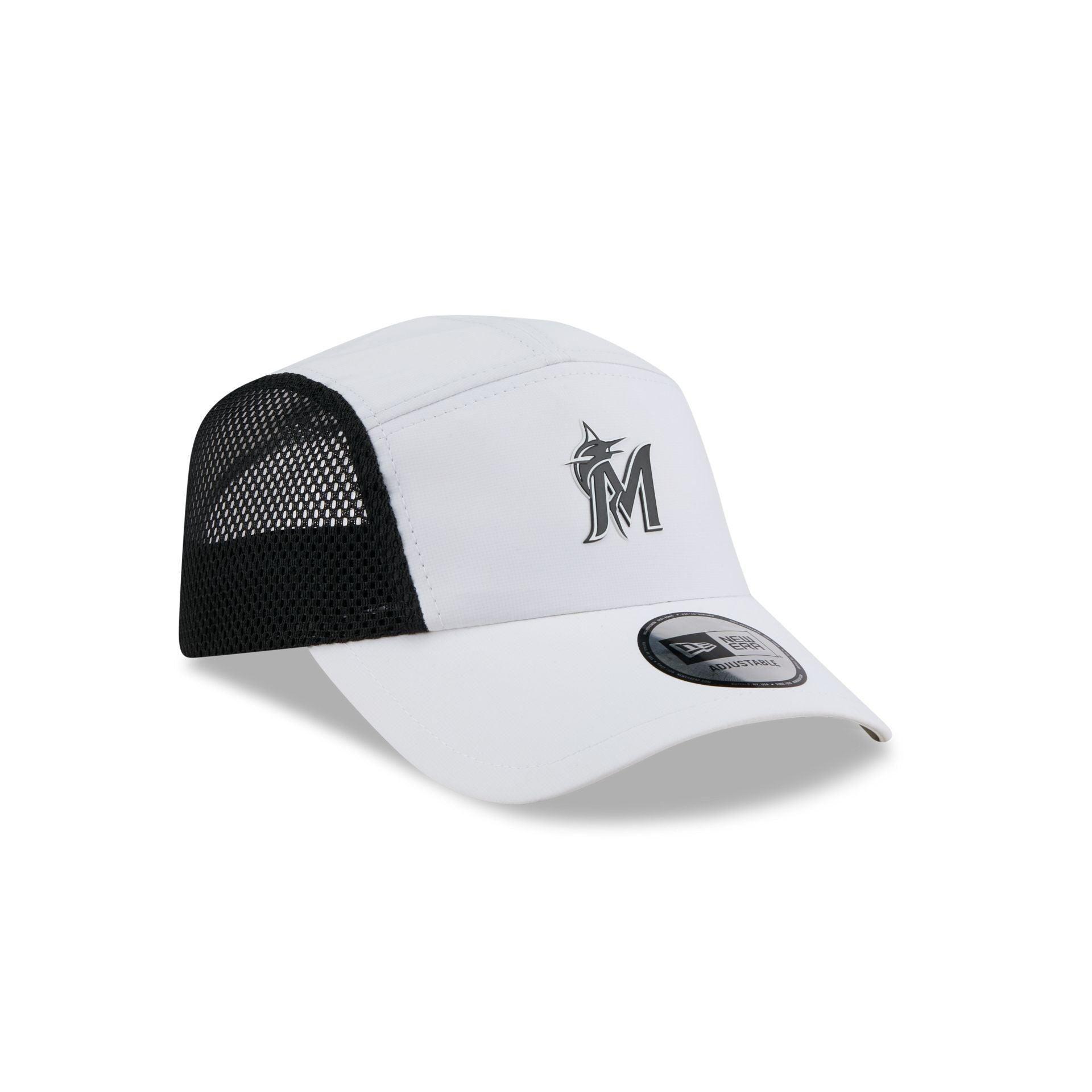 Miami Marlins White Poly Runner Adjustable Hat Male Product Image