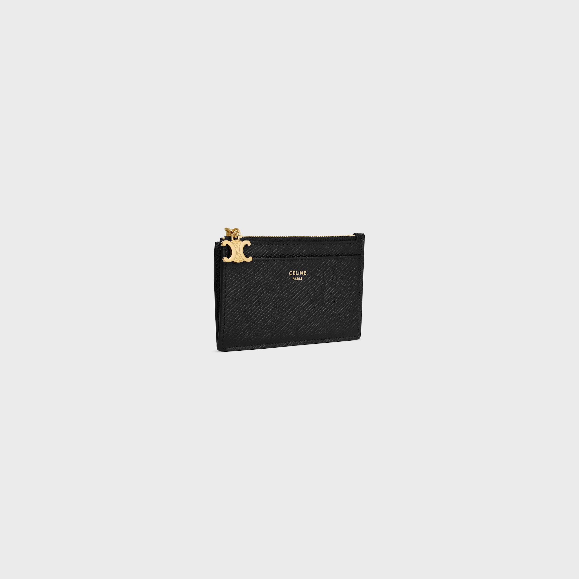 ZIPPED CARD HOLDER TRIOMPHE CHARMS IN GRAINED CALFSKIN Product Image