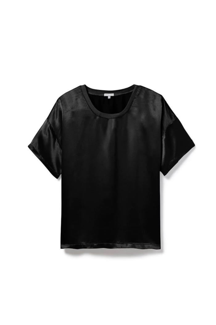 Kennedy Satin Crew-Neck Tee Product Image