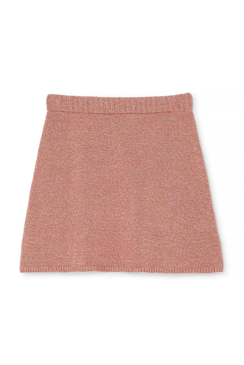 Knitted A-Line Mini Skirt Pink Product Image