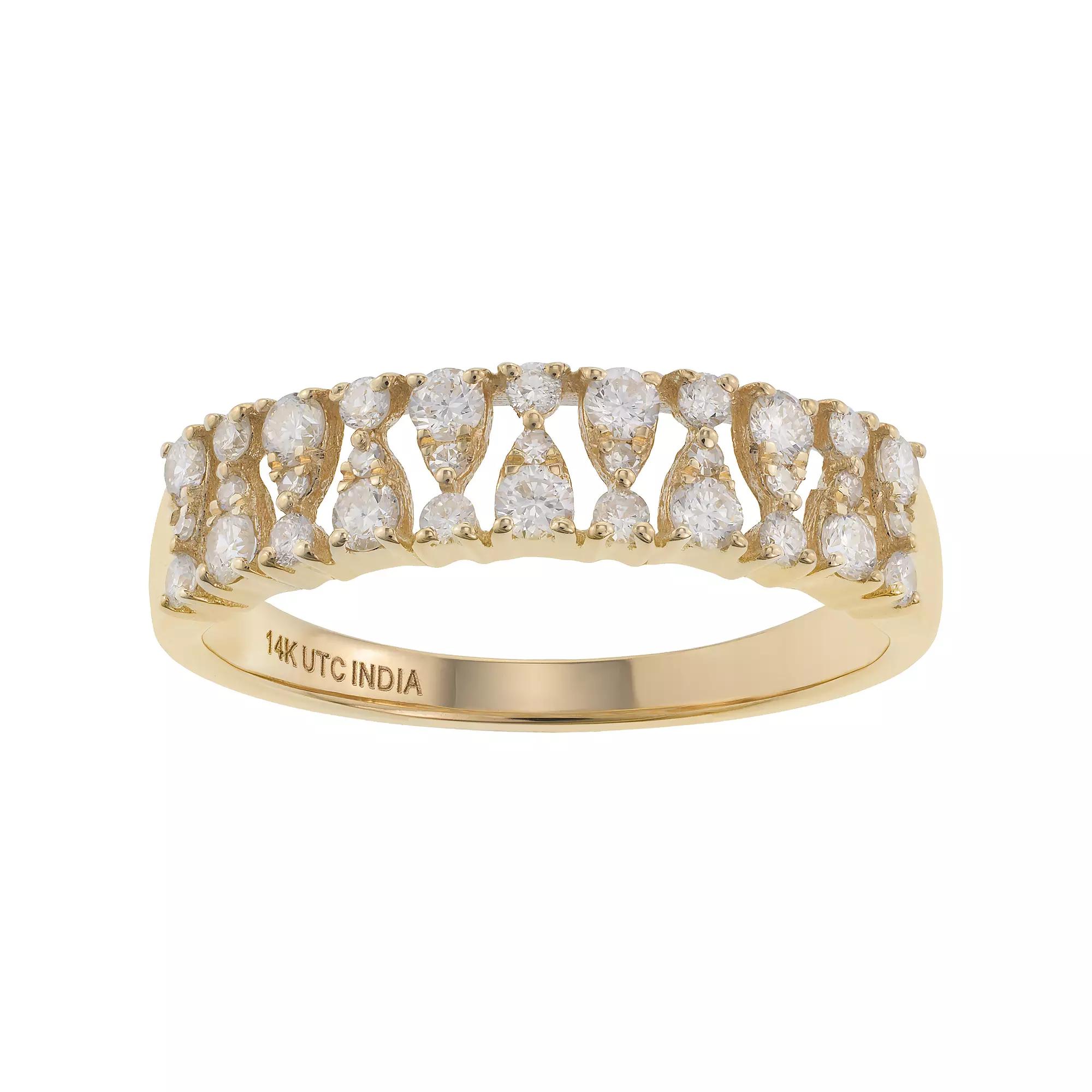 Luxle 14k Gold 3/8 Carat T.W. Diamond Band Ring, Women's, Size: 7 Product Image