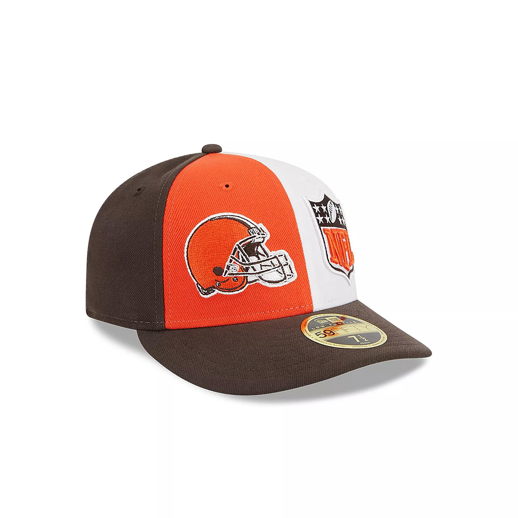 Men's New Era  Orange/Brown Cleveland Browns 2023 Sideline Low Profile 59FIFTY Fitted Hat, Size: 7 1/8 Product Image