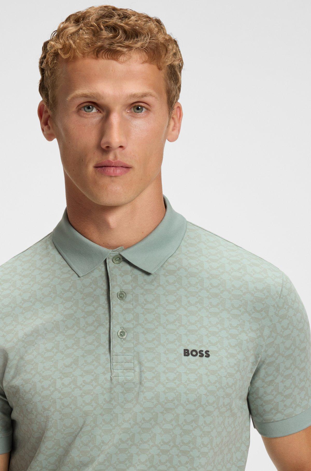 Paddy polo shirt in stretch cotton with printed pattern Product Image
