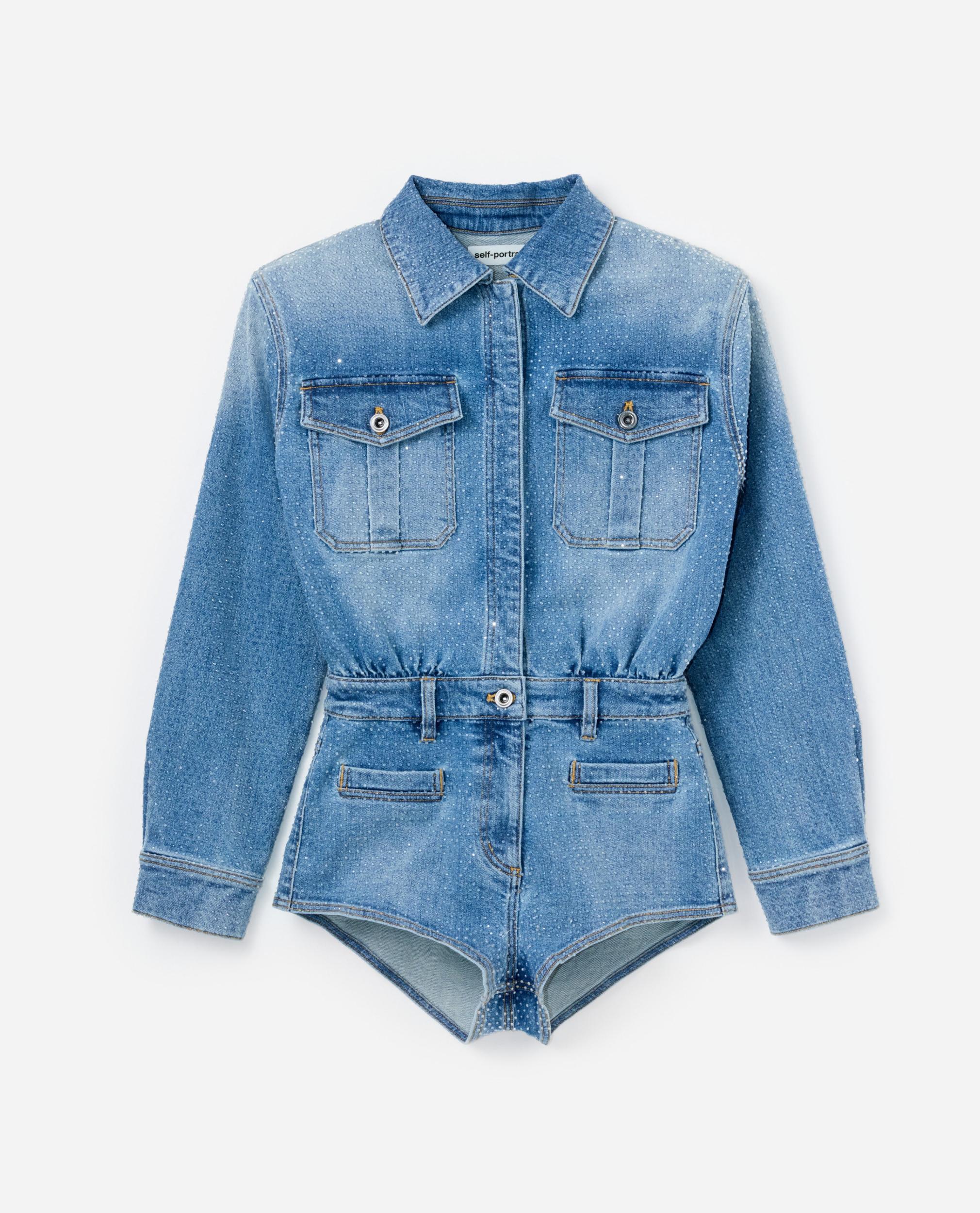 Rhinestone Denim Playsuit Product Image