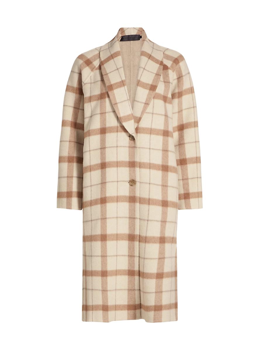 Womens Austin Check Wool-Blend Coat Product Image