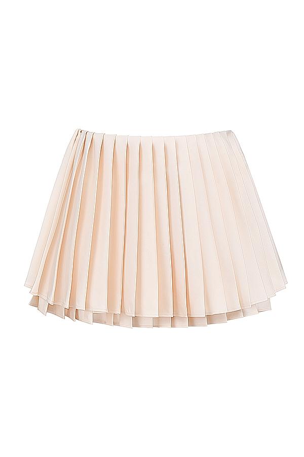 Emira  ivory pleated mini skirt Product Image