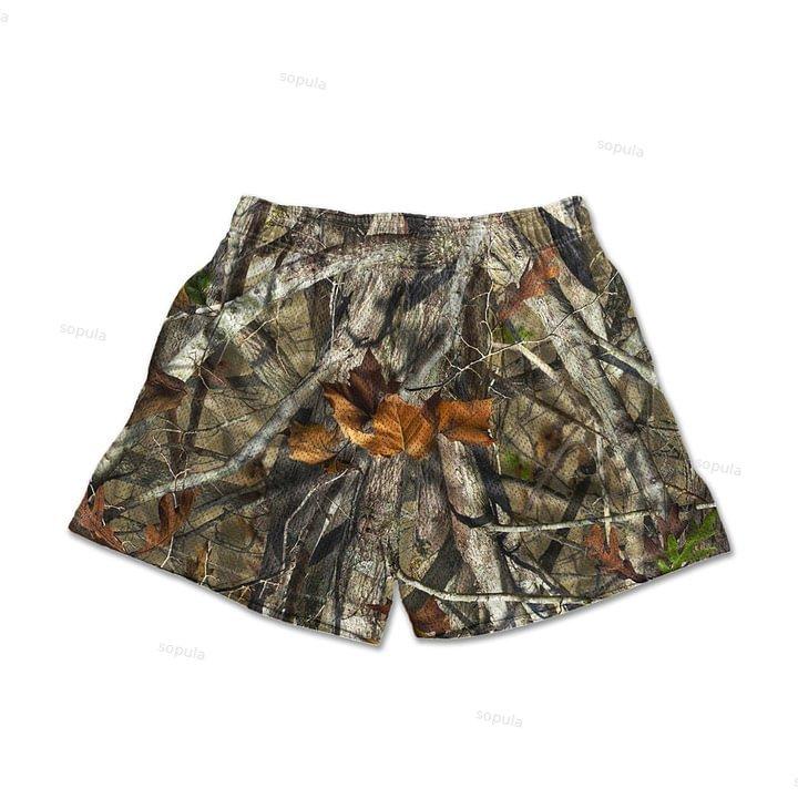 Vintage Jungle Graphic Casual Street Mesh Shorts Product Image