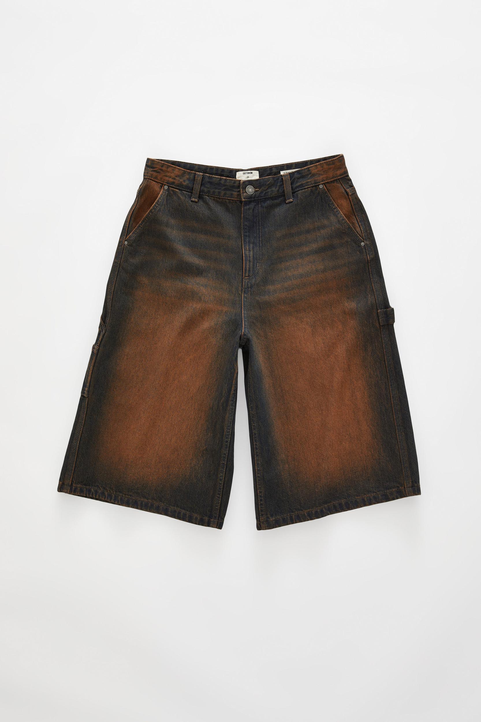 Cotton On Women - 91 Baggy Denim Jort - Carpenter y2k washed brown Product Image