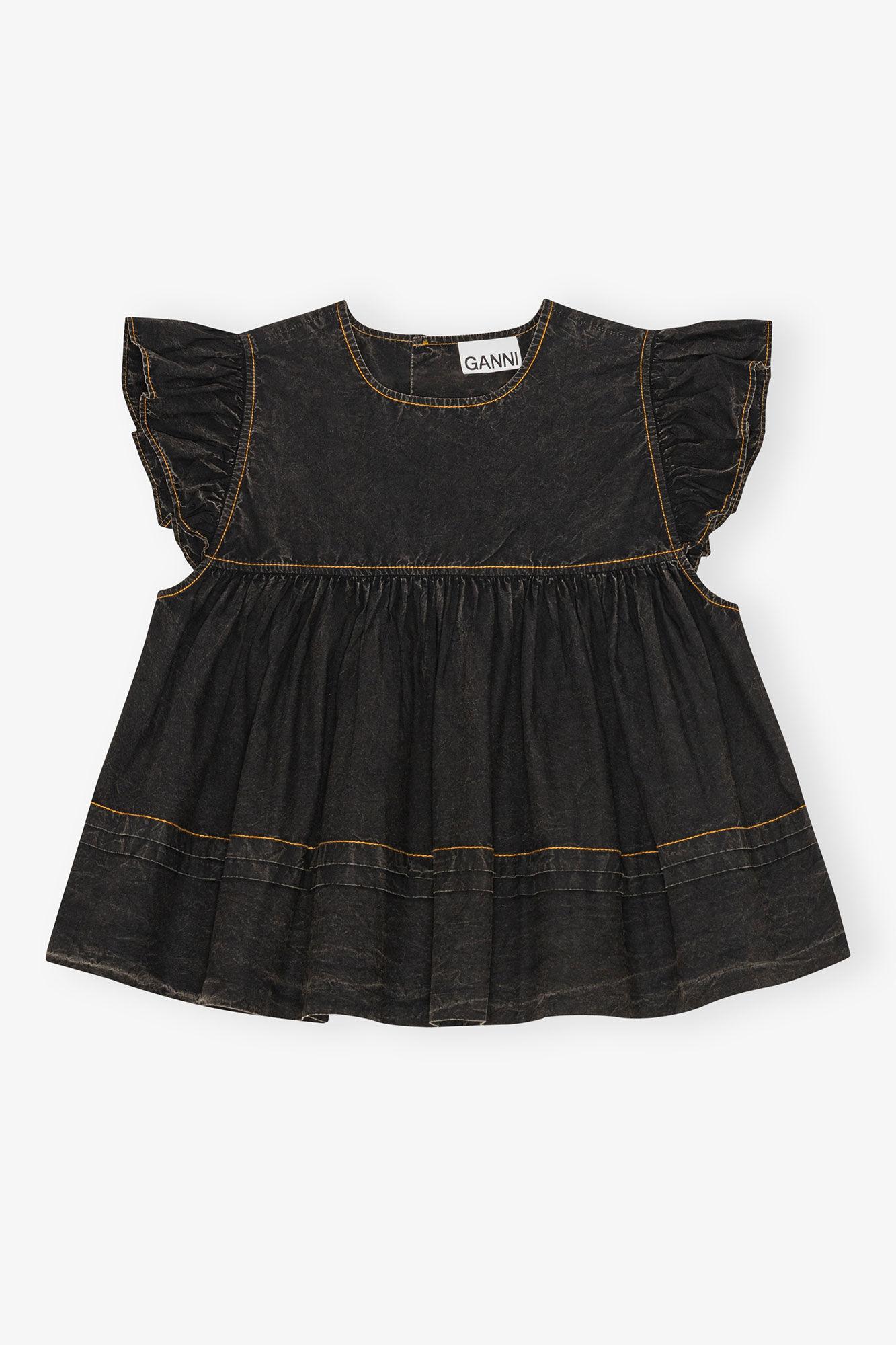 Black Washed Cotton Top Product Image