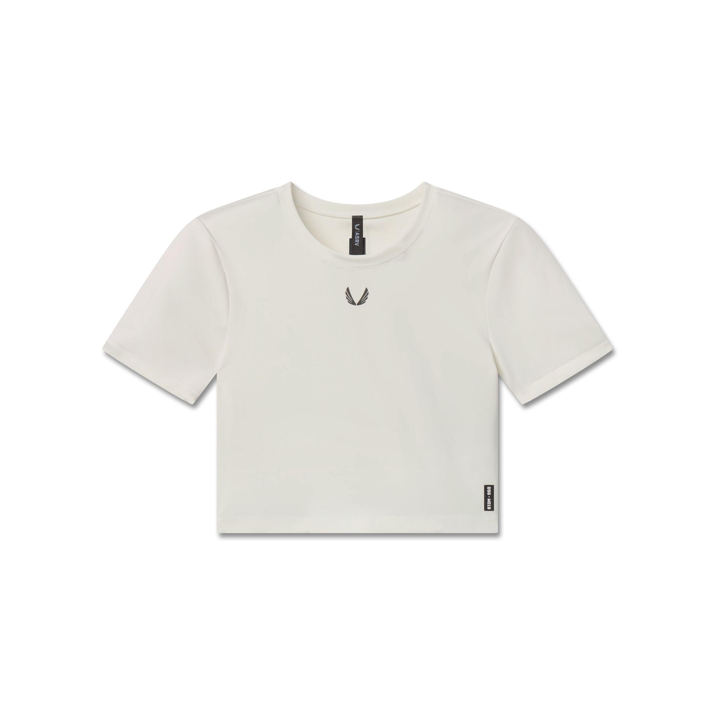 W019. LYCRA® Cropped Tee - Ivory Cream Product Image