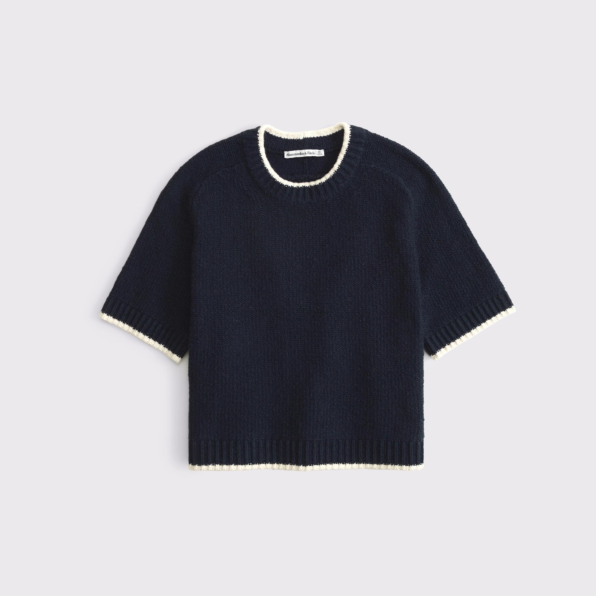 The A&F Madeline Textural Crew Sweater Tee Product Image
