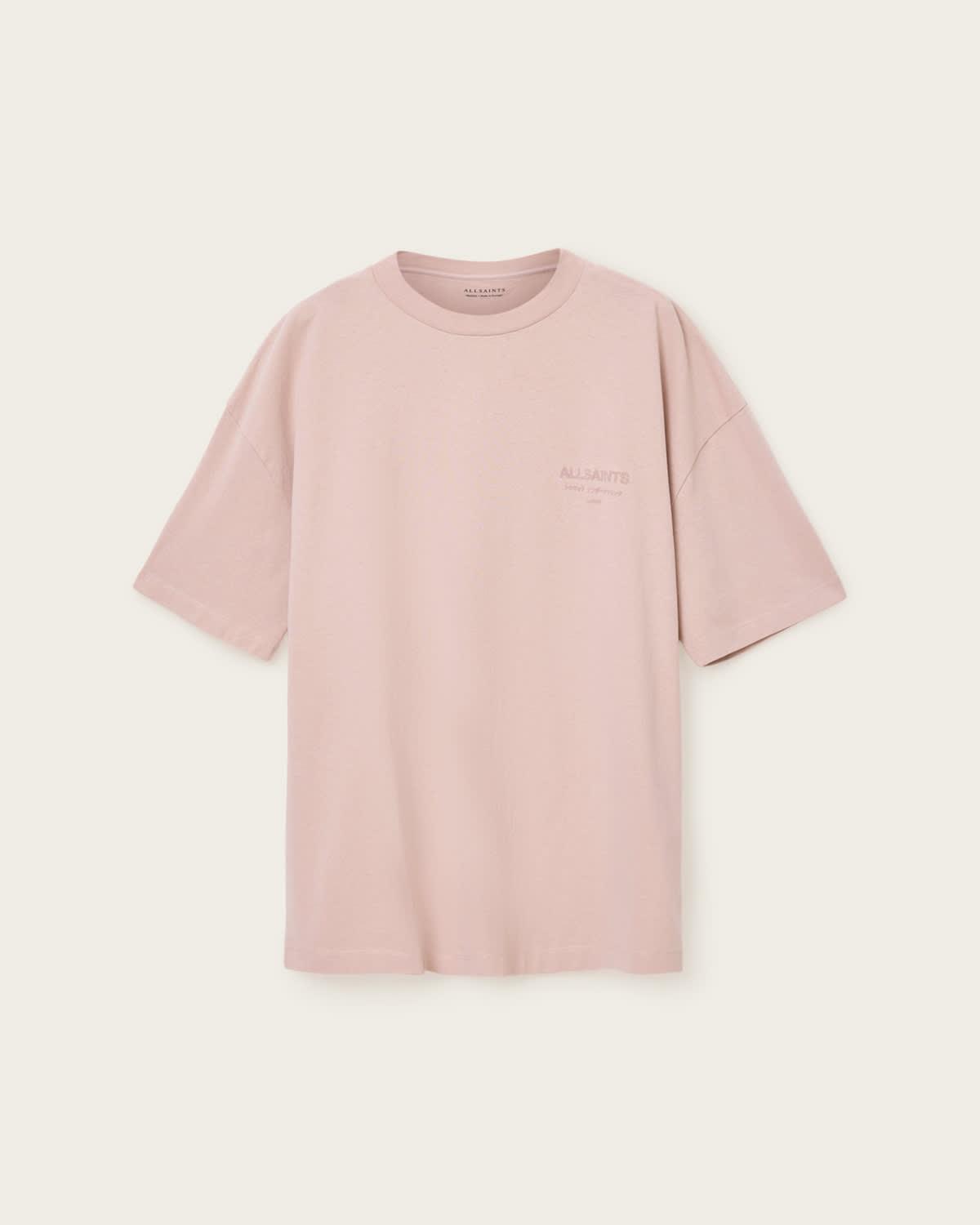 Underground Oversized Crew Neck T-Shirt SOFT PINK | ALLSAINTS US Product Image