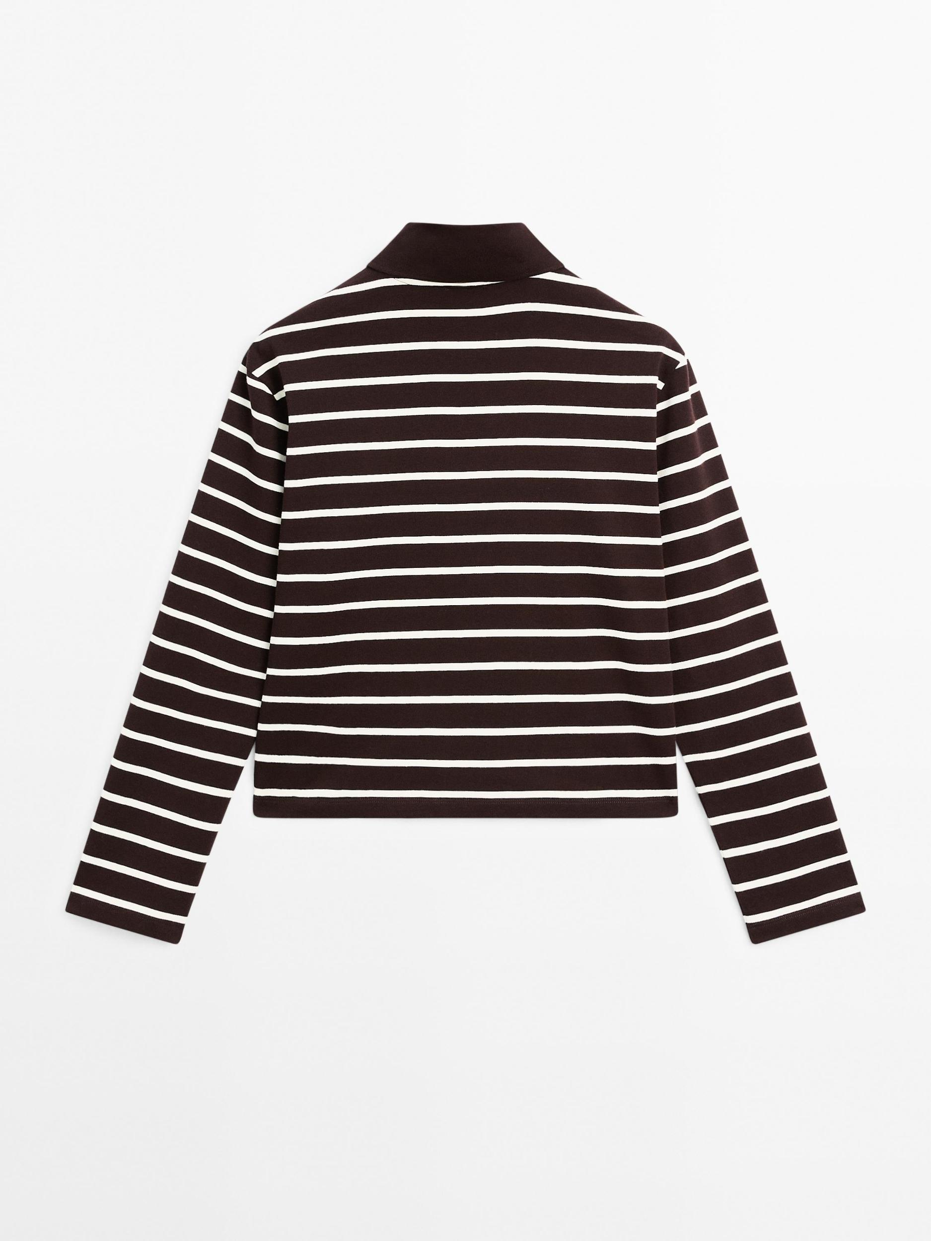 100% cotton striped polo shirt Product Image