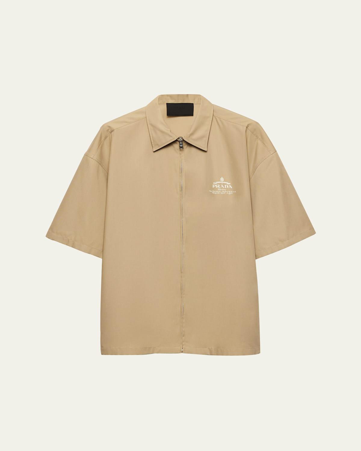 Mens Technical Cotton Zip-Up Shirt Product Image