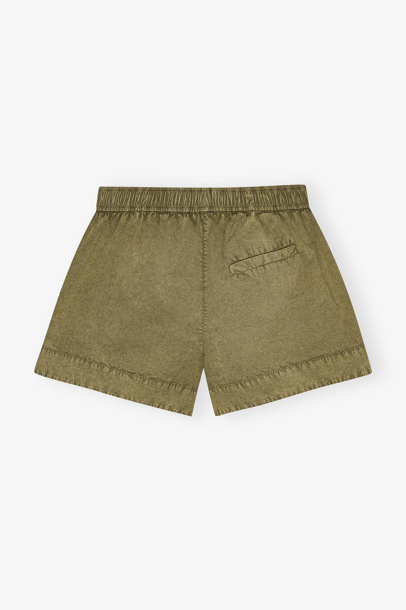 Green Washed Cotton Shorts Product Image