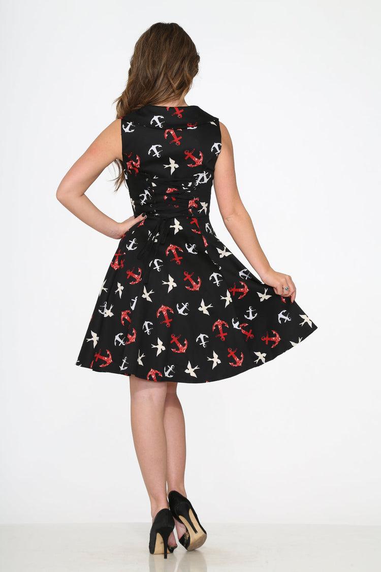 Black Swallow Swing Dress Product Image