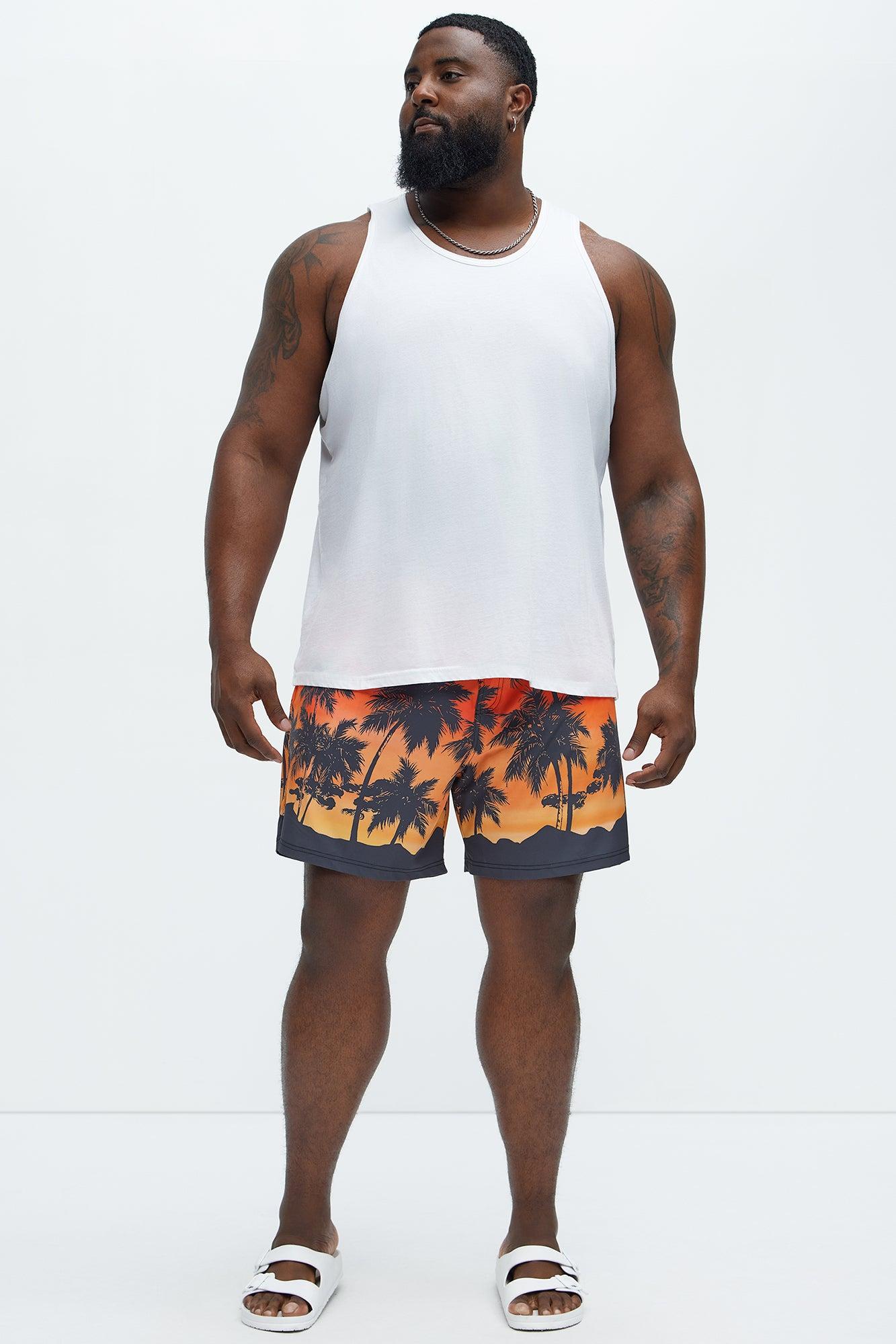 Sunset Palm Swim Mid Trunk - Multi Color Product Image