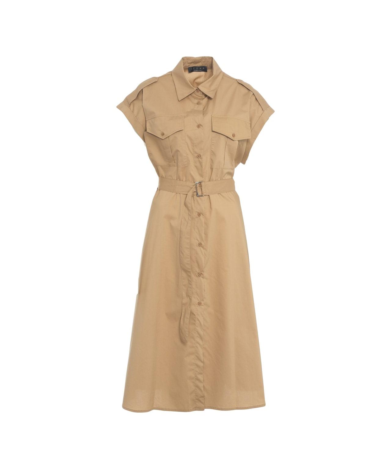 Midi dress with waist belt Product Image