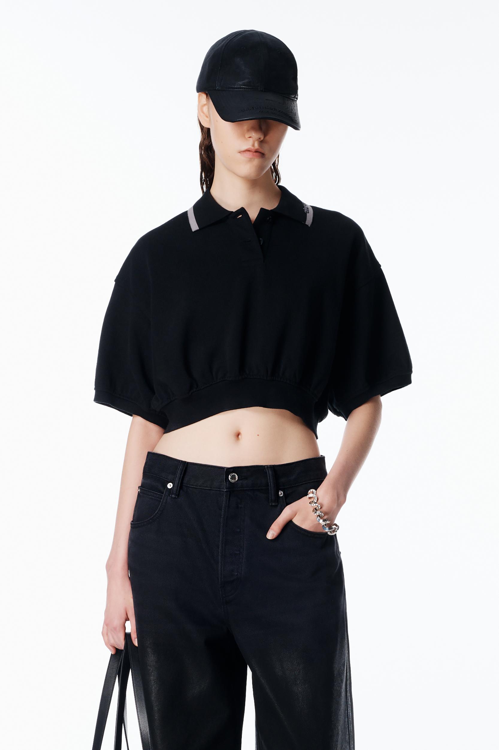 Cropped Cinched Cotton Polo Product Image