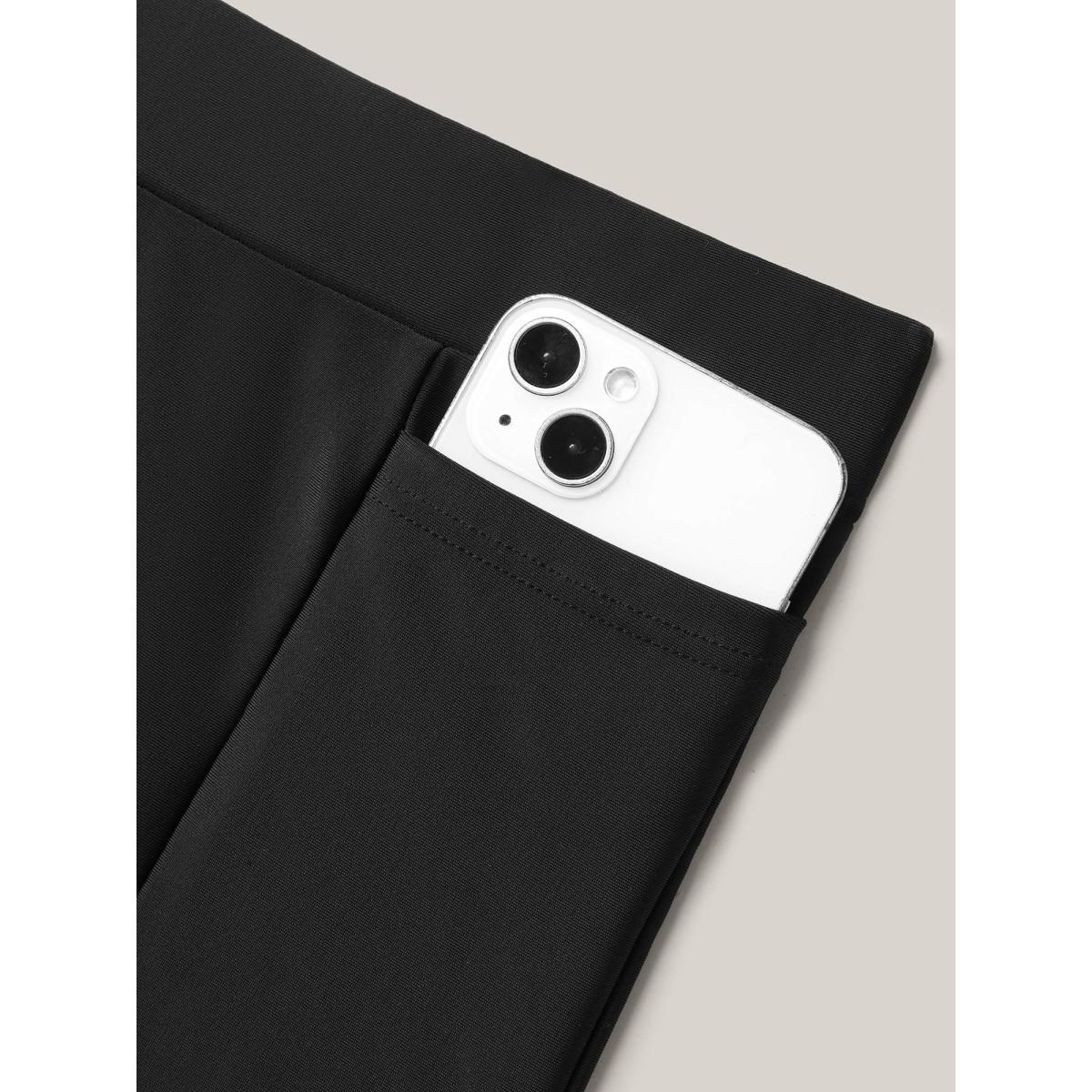 Plus Size Bow Cut-Out Pockets Tight Swim Bottoms Women's Swimwear Black Resort Cut-Out High stretch Skinny High Rise Patch pocket Curve Swim Bottoms BloomChic 10/M Product Image