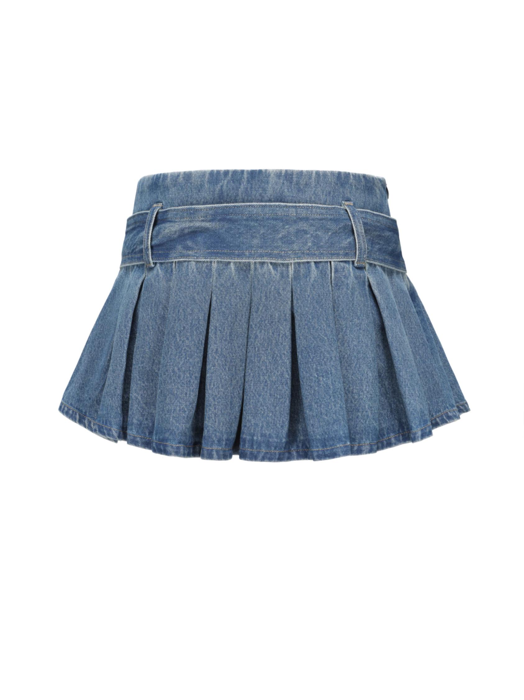 Teresa Mini Skirt (Denim) (Final Sale) Product Image