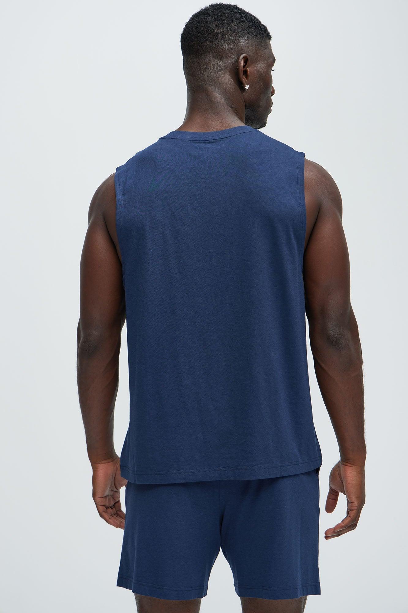 Essential Modal Lounge Sleeveless Muscle Tee - Navy Product Image