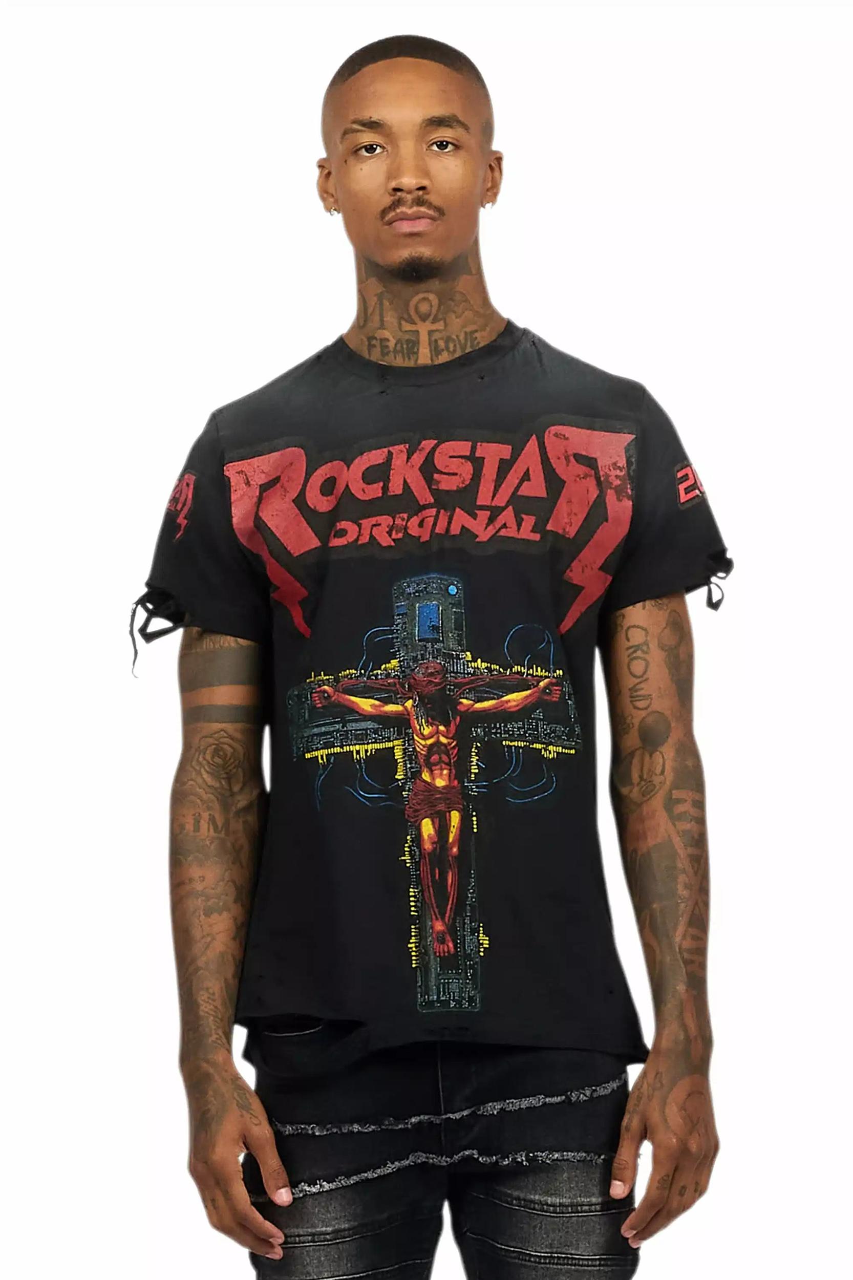 Javion Black Graphic T-Shirt Male Product Image