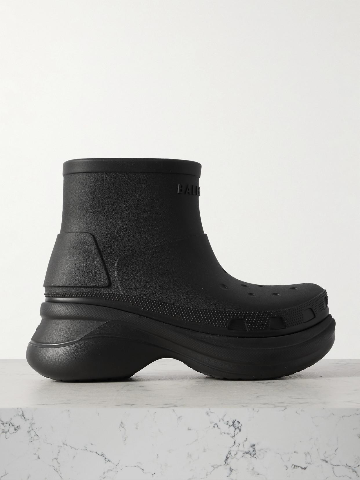 BALENCIAGA Crocs Bootie Rubber Ankle Boots In Black Product Image
