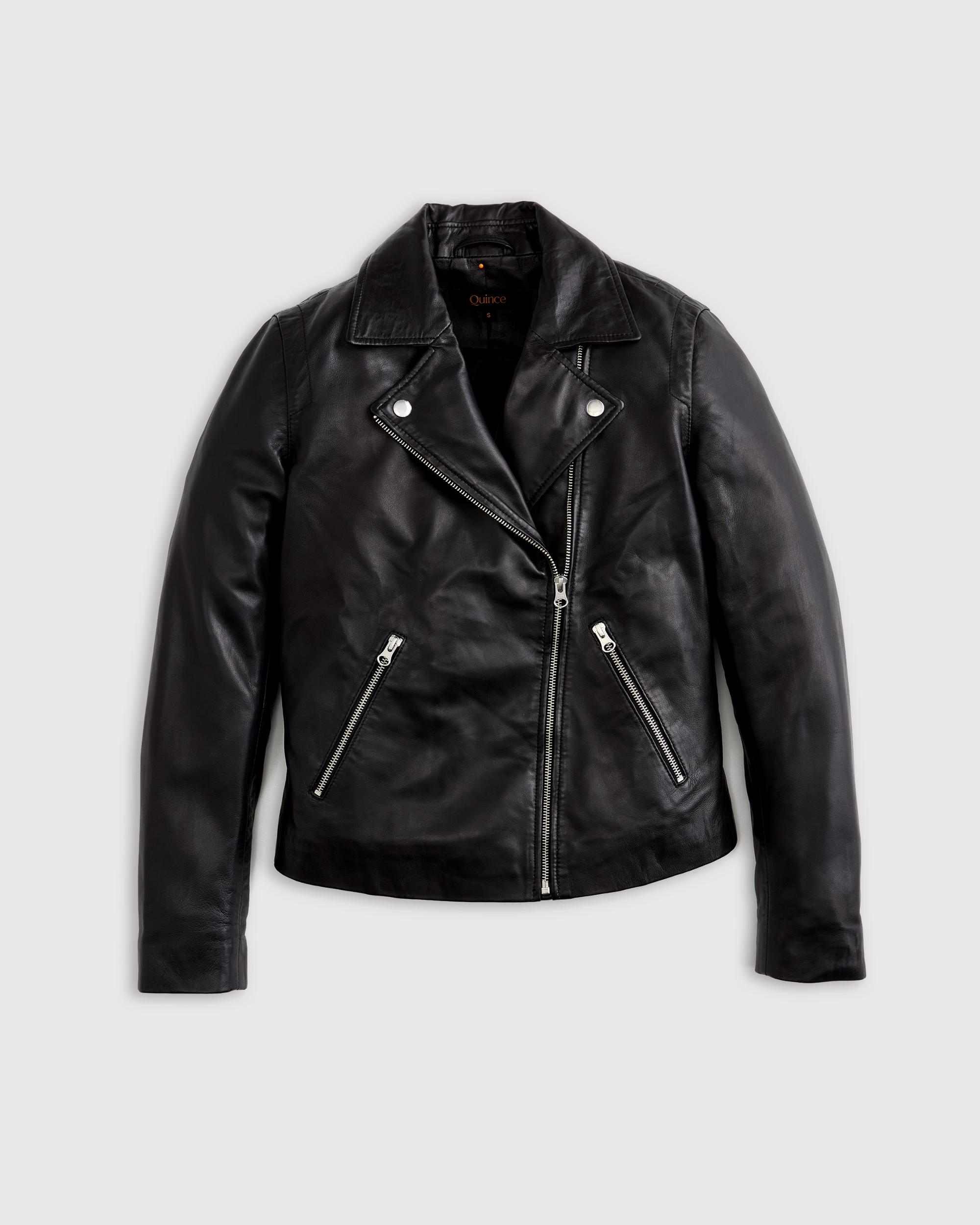 Quince | Women's 100% Washed Leather Biker Jacket Size XL Product Image