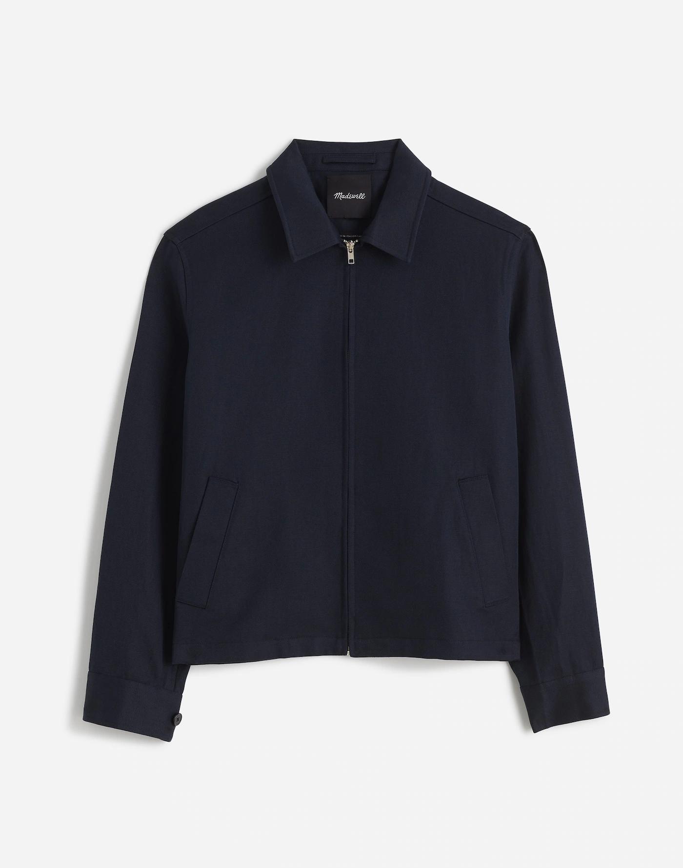 Zip-Front Jacket in Italian Cotton-Linen Blend Product Image