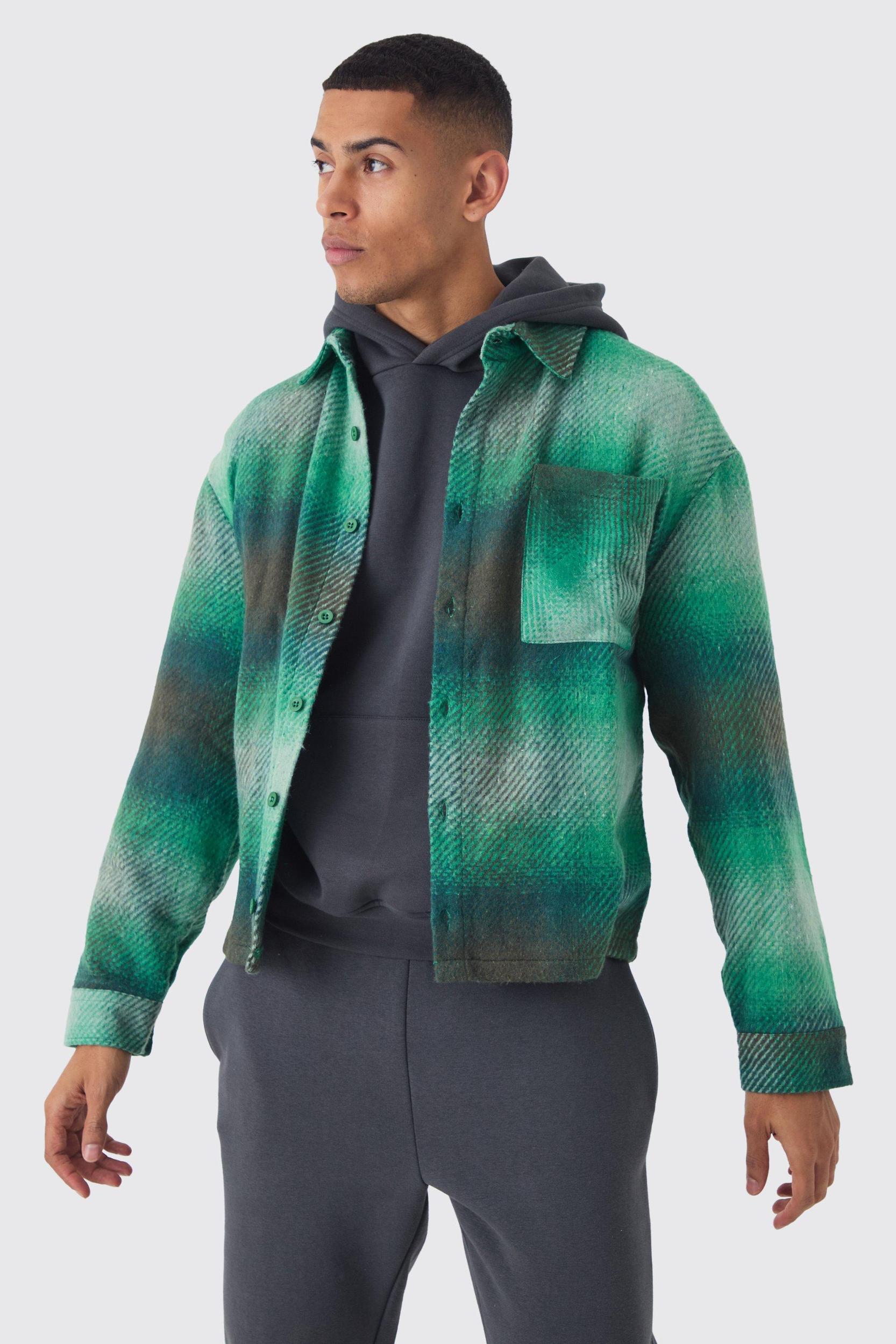 Regular Fit Brushed Flannel Shirt Jacket | boohooMAN USA Product Image