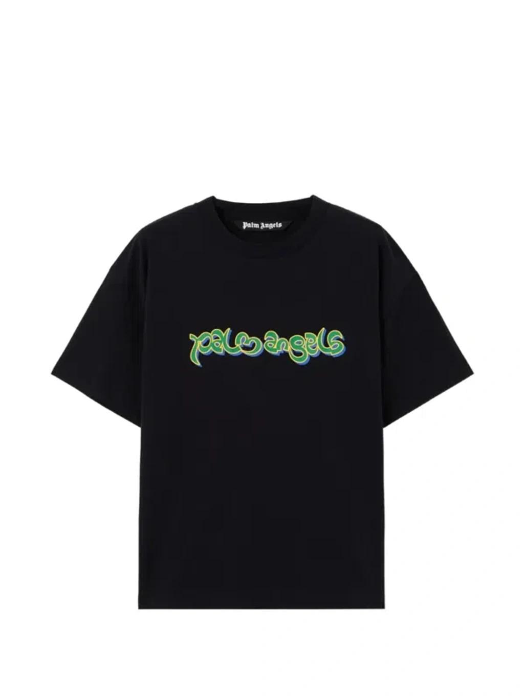 PALM ANGELS Thai Logo Cotton Graphic T-shirt In Multi Product Image