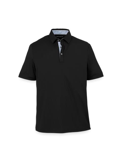 Performance Blend Three Button Polo - Black Product Image
