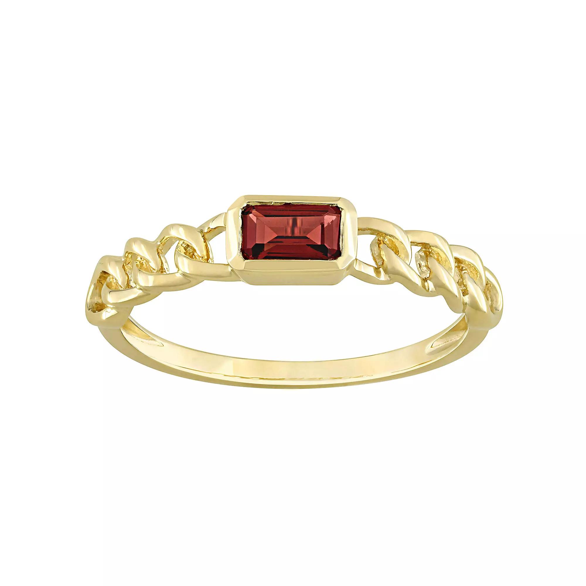 Stella Grace 14k Gold Garnet Link Ring, Women's, Size: 5 Product Image