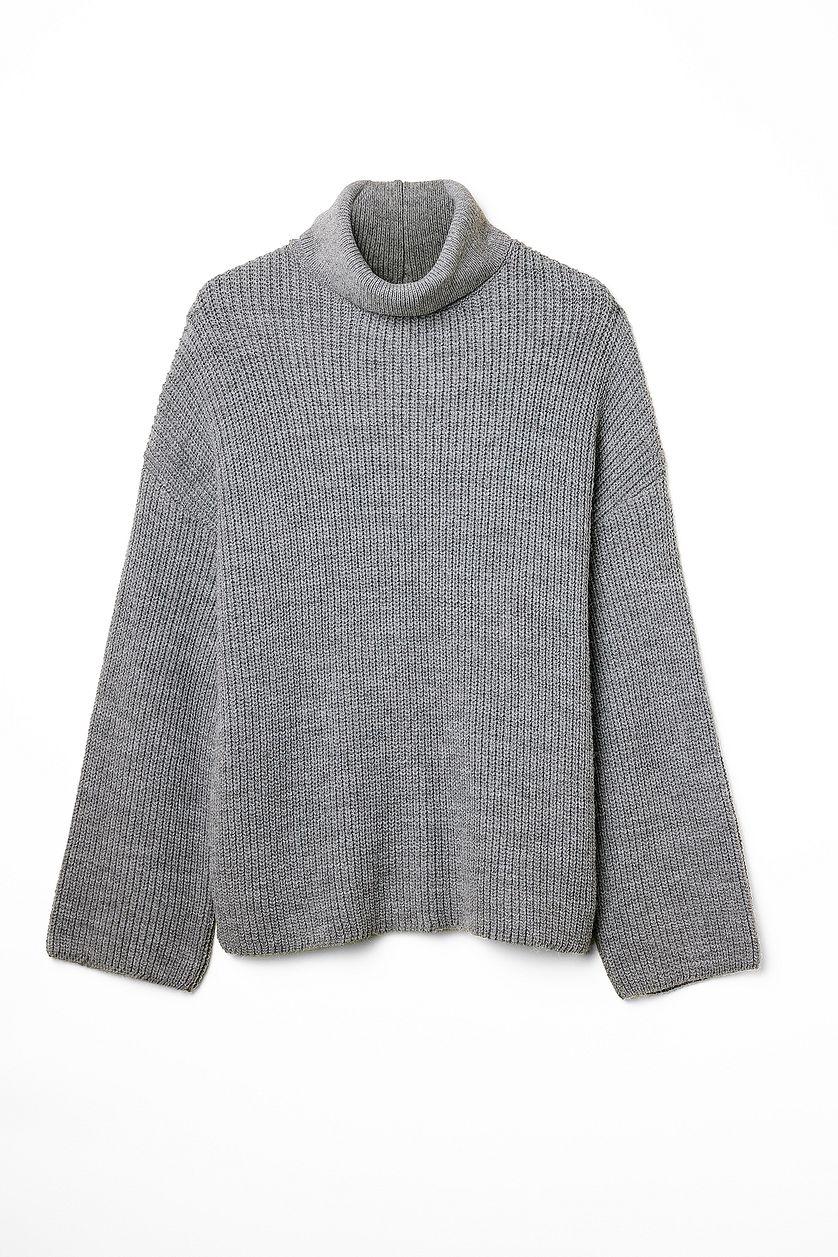 Long Turtle Neck Knitted Sweater Product Image