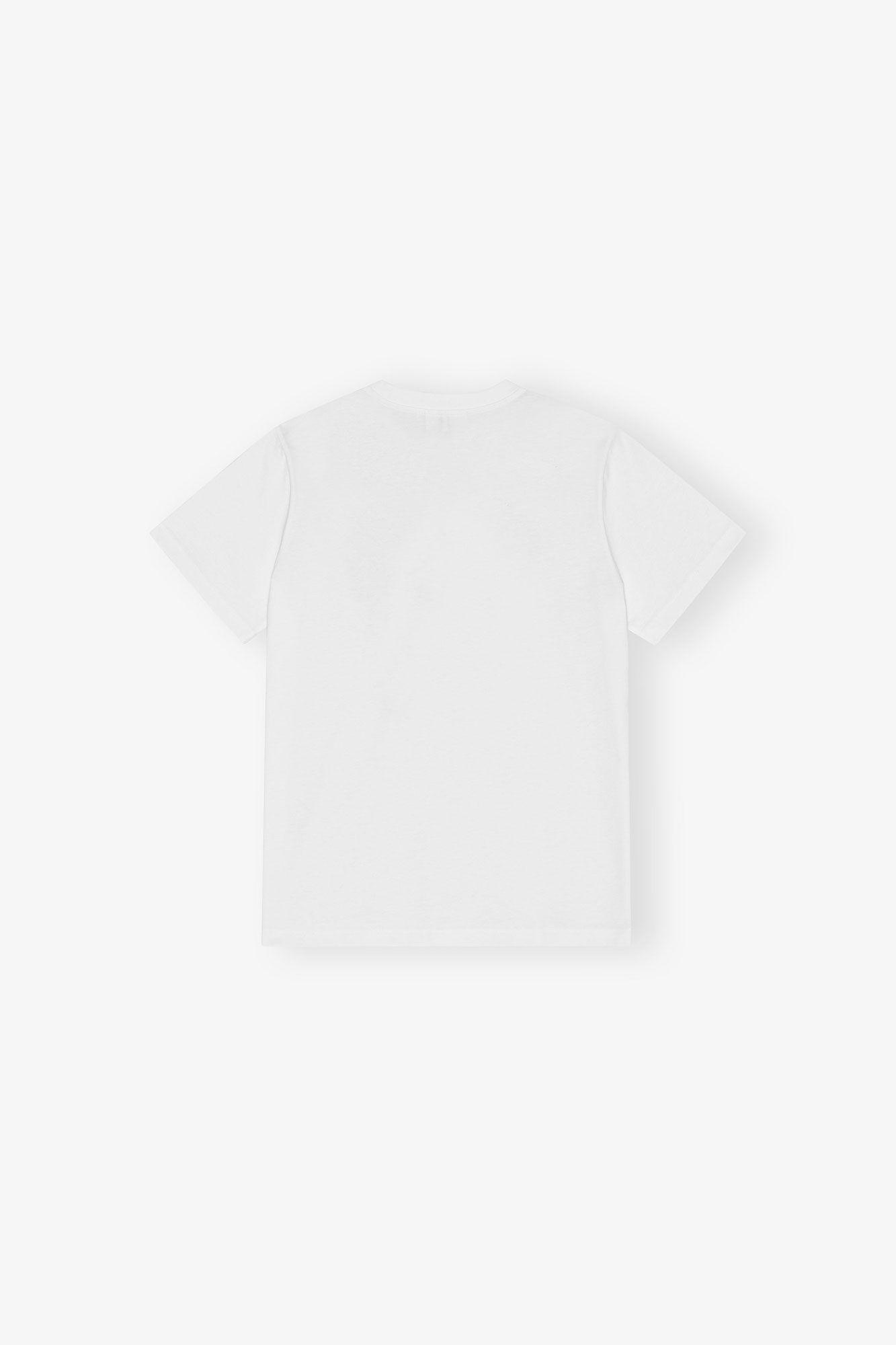 White Basic Cotton Jersey Teddy Relaxed T-shirt Product Image